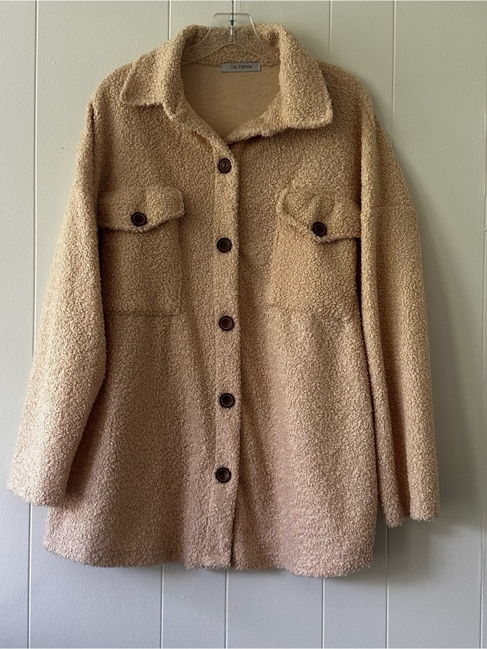 Ces Femme Teddy Sherpa Shacket size M - Picture 3 of 11